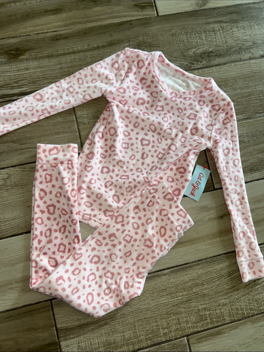 Cat & Jack Light Pink Leopard-Print Kids Pajama Set - ULTRA SOFT